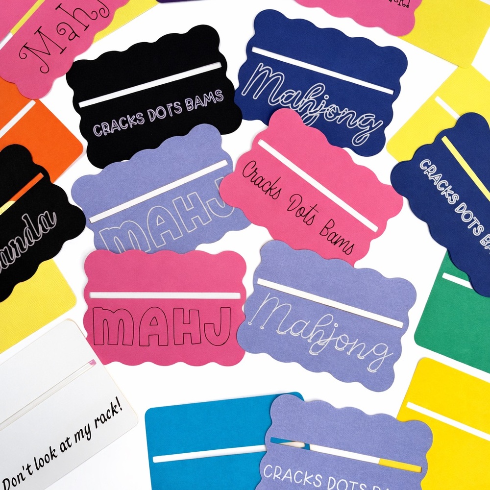 Mahjong line finder cards -  Set of 8 - personalized